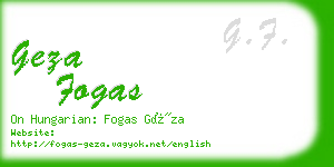 geza fogas business card